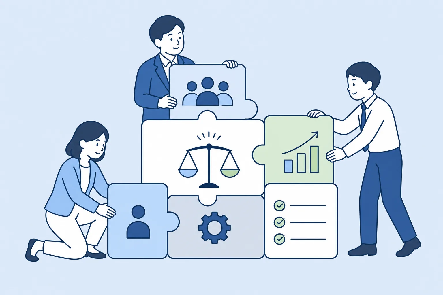 人事制度を協力して設計する様子