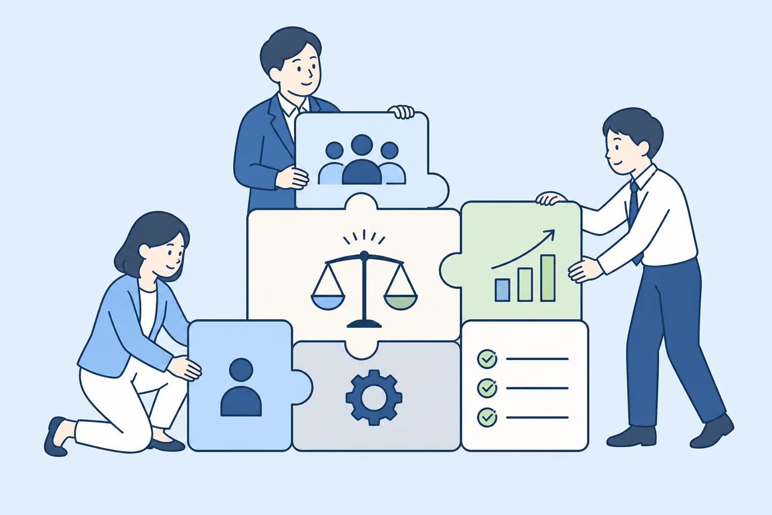 人事制度を協力して設計する様子