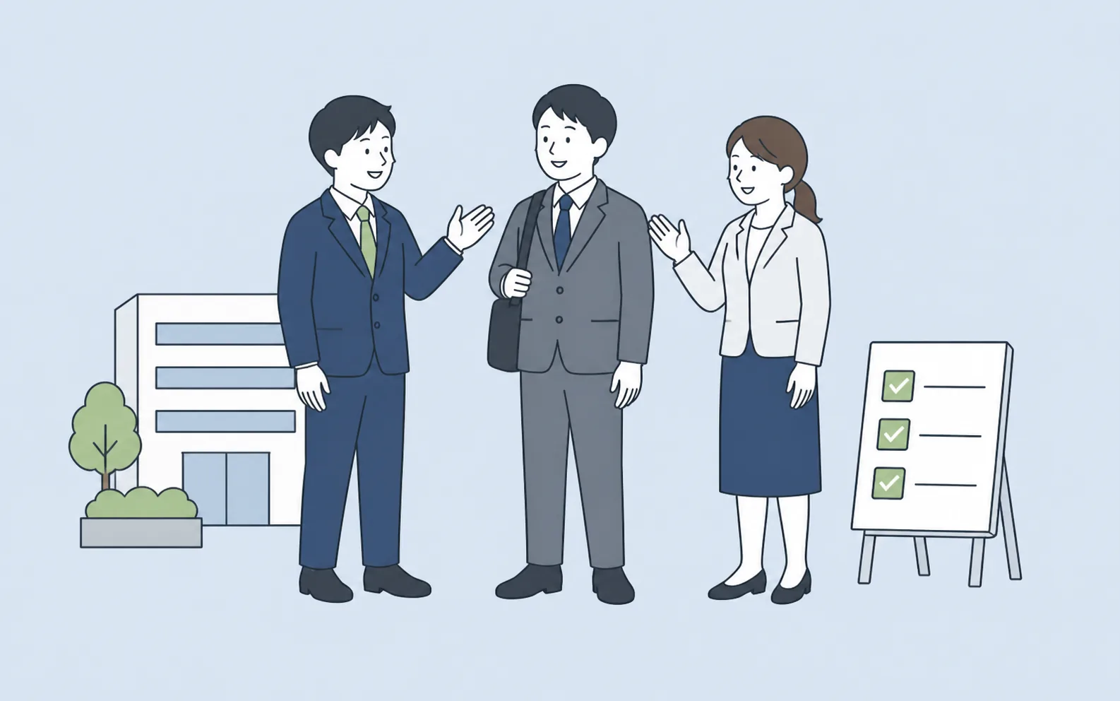 中途採用者が新しい職場で学ぶ様子