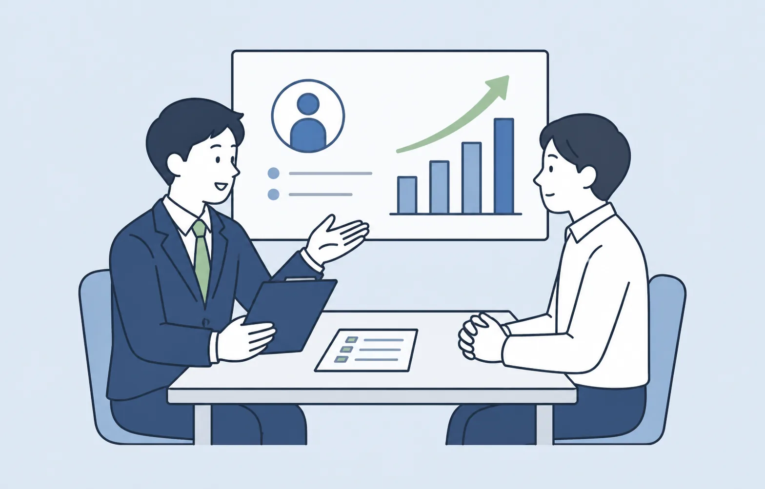 評価面談とフィードバックの様子