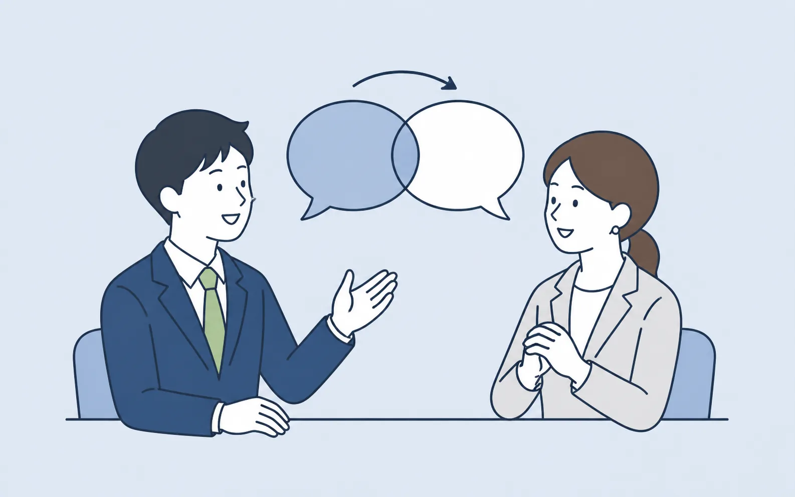 対話を通じて意思を共有する様子