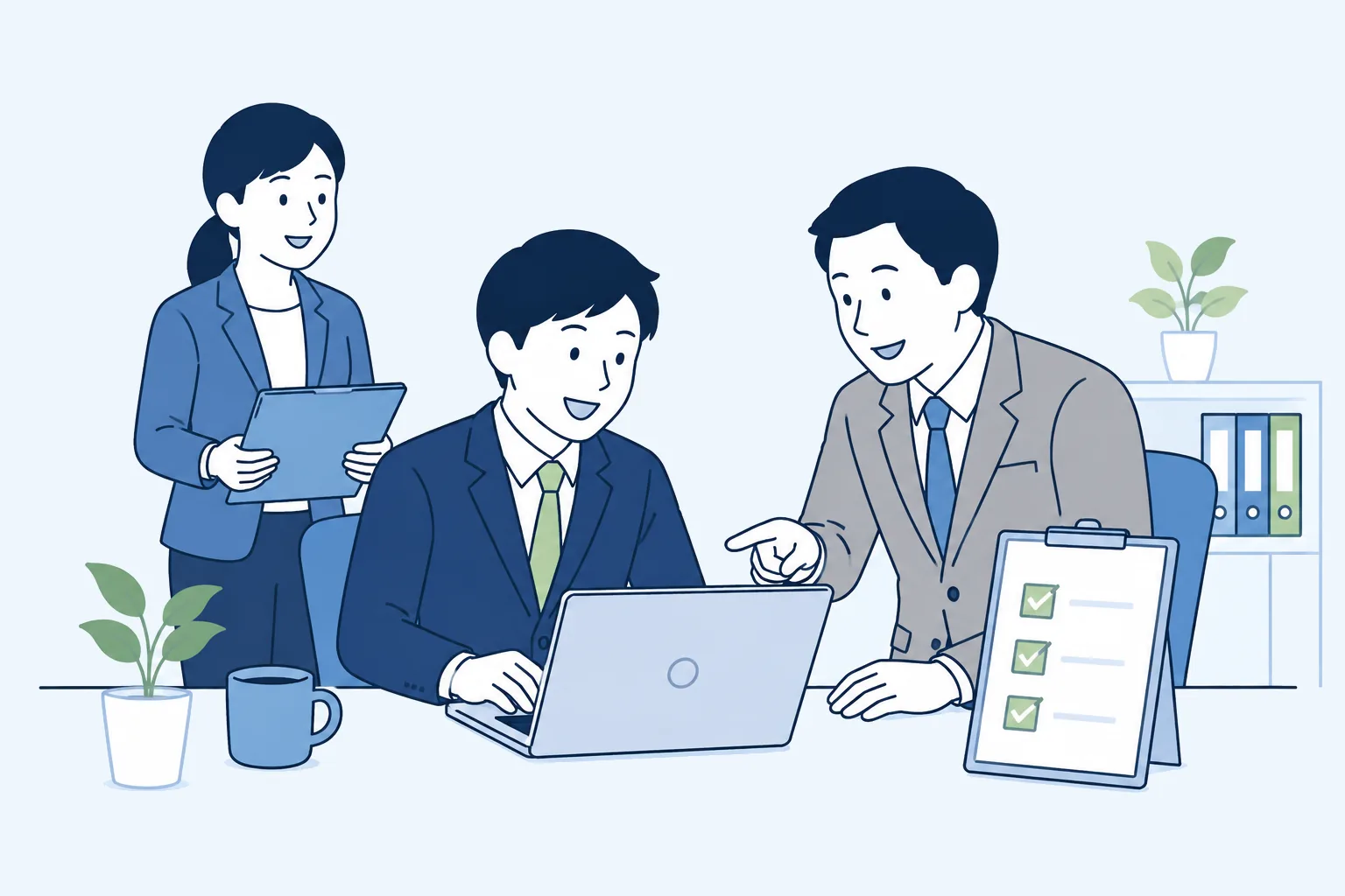 早期に業務を習得し、周囲が受け入れを支援する様子