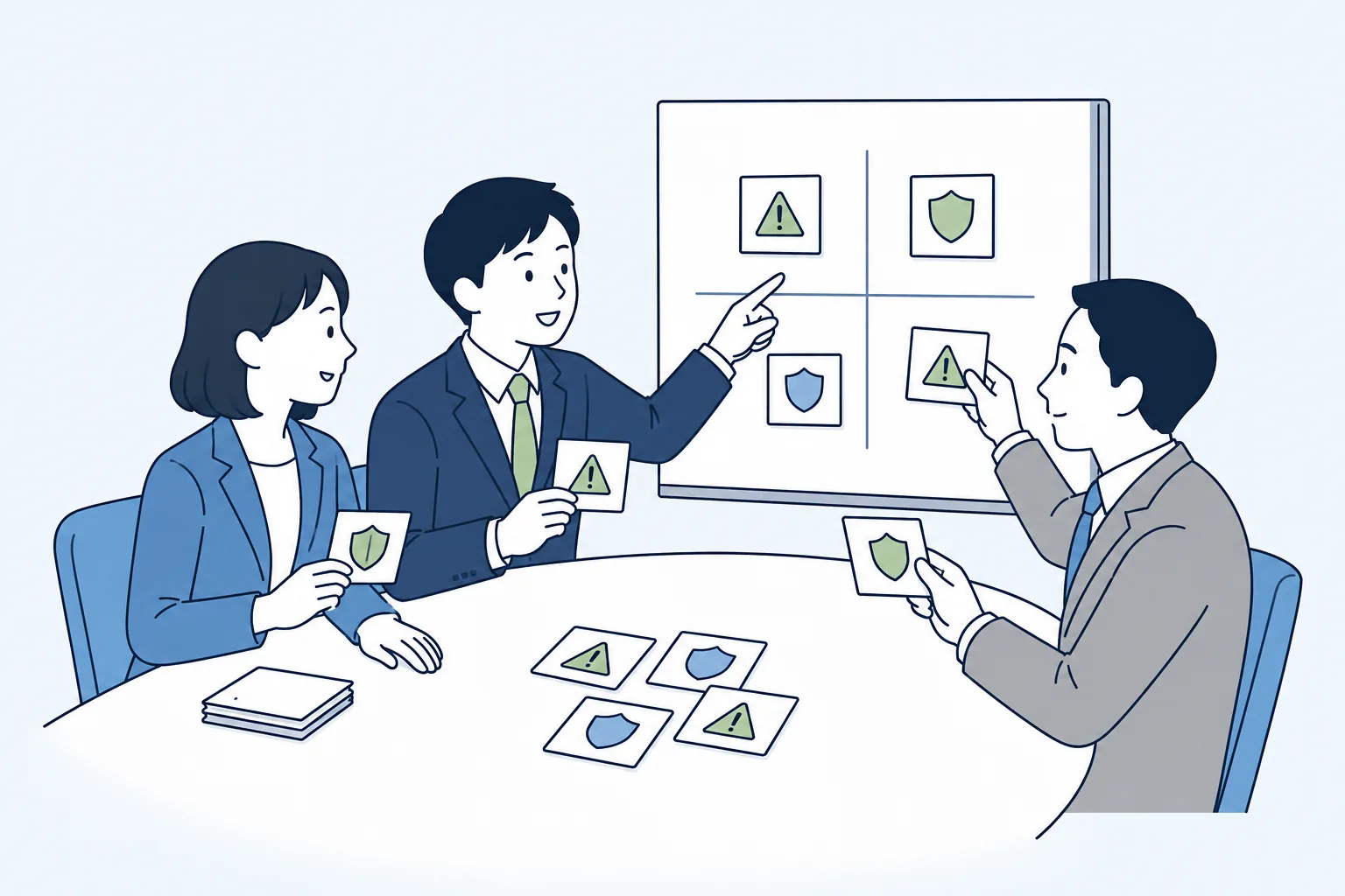 組織としてリスクを共有し管理する様子